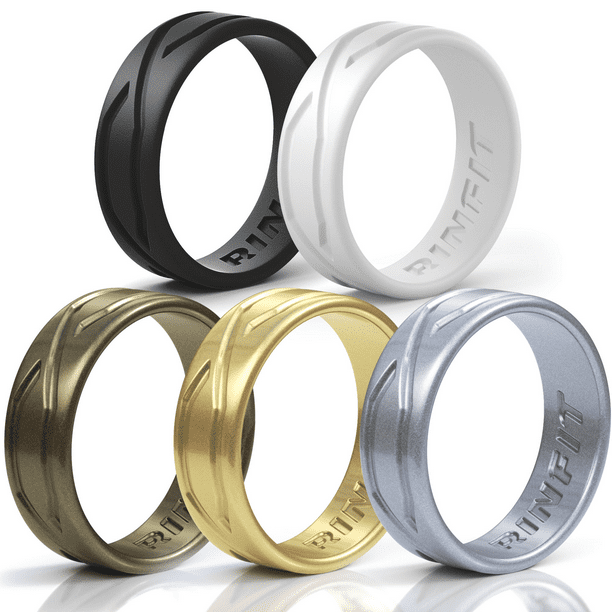Rinfit - Rinfit Silicone Wedding Rings for Women - Metallic Colors - 5 ...