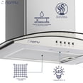 thumbnail image 5 of Campana de Cocina Cristal Curvo 60cm, acero inoxable, 3 velocidades NOMU, 5 of 5