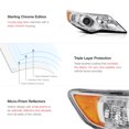 thumbnail image 5 of VIPMOTOZ Chrome Housing OE-Style Projector Headlight Headlamp Assembly For 2012-2014 Toyota Camry Halogen Model, Passenger Side, 5 of 6