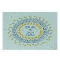 thumbnail image 3 of Saying Cutting Board, Romantic Retro Inspired Aztec Pattern Circle with Love Wish Phrase Print, Decorative Tempered Glass Cutting and Serving Board, Small Size, Yellow Blue, by Ambesonne, 3 of 5
