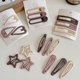 thumbnail image 5 of 3/6 unids/set nuevas niñas moda Color café adorno de estrellas geométricas pinzas para el cabello rosa horquillas dulces para adultos accesorios para cabello femenino, 5 of 5