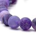thumbnail image 3 of Natural Weathered Agate Beads Strands Frosted Dyed Round Blue Violet 8mm Hole: 1mm about 47pcs/strand 14 inch(35~37.5cm), 3 of 3