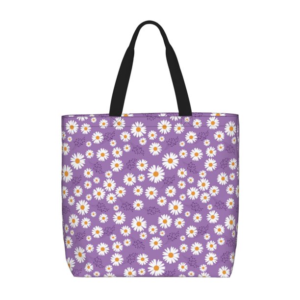Easygdp Daisies Flowers Bolsa Tote para Mujer, Bolso de Hombro para Trabajo, Playa, Viajes, Compras y Supermercado