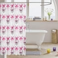 thumbnail image 3 of Cartoon Bowknot Kid Shower Curtains,Bow Tie Butterfly Knot Princess Bathroom Curtains for Girls Women,Western Cowgirl Disco Ball Retro Pink White Waterproof Curtains,12 Hooks Suits,72"W x 84"L, 3 of 5
