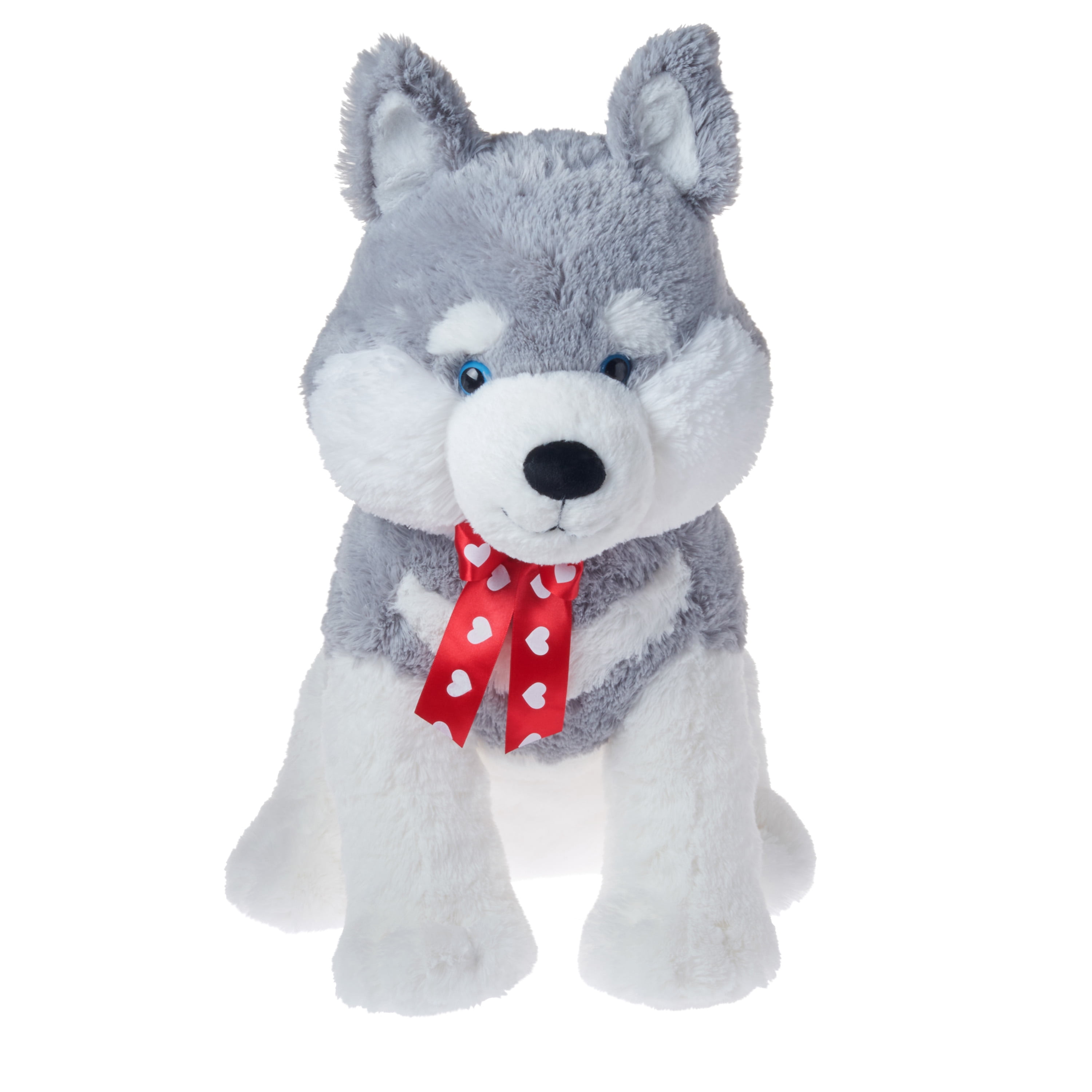 Way To Celebrate Valentine’s Day XL Sitting Puppy Plush Toy, Husky
