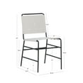 thumbnail image 4 of Linon Willey Dining Chair Cream Faux Leather Sling Seat Steel Frame in Black, 4 of 11