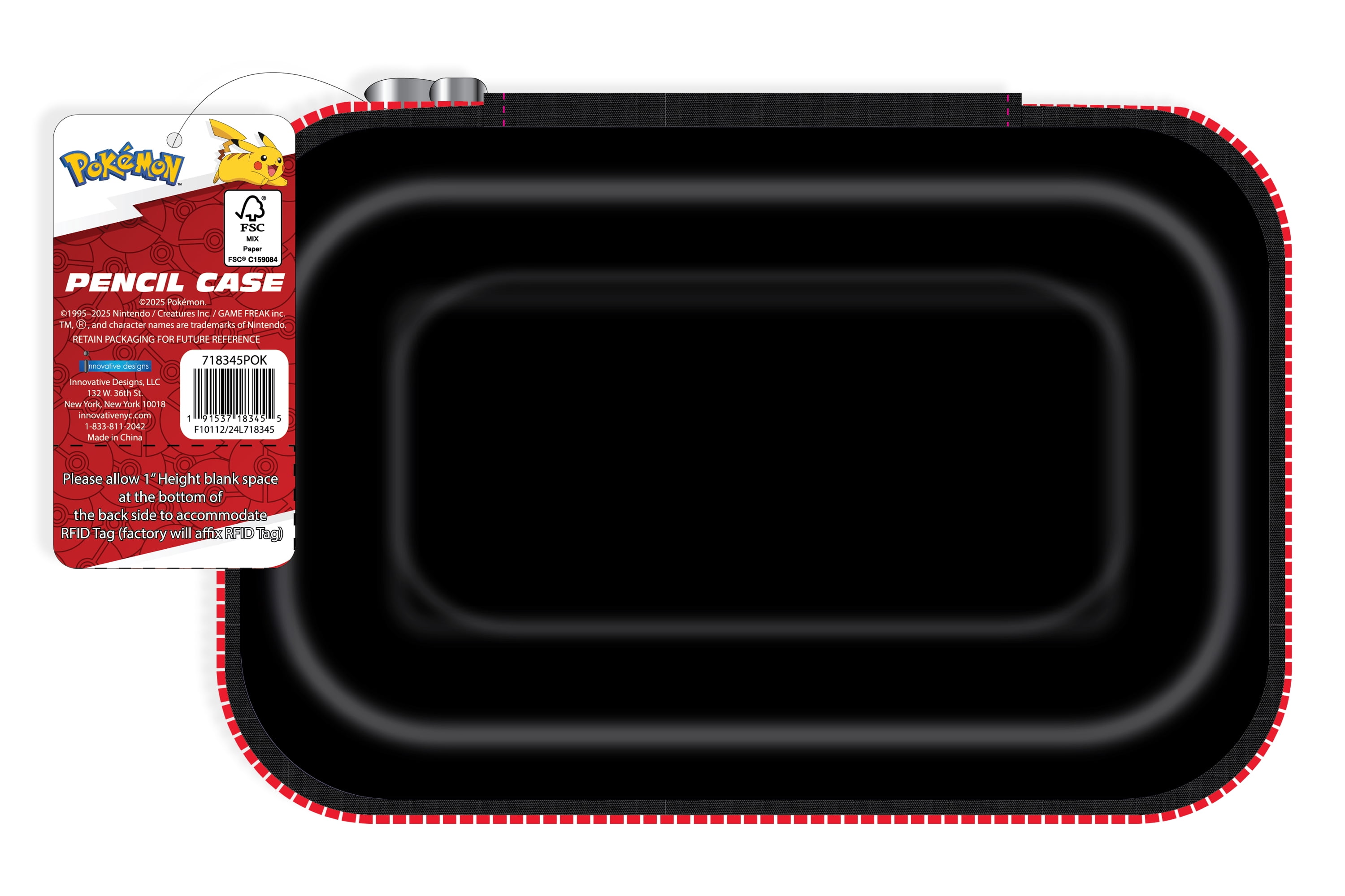 Étui dur à crayons zippé Pokémon multicolore, 8,75" x 5,25", École élémentaire