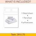 thumbnail image 6 of PRATYUX Percale Sheets - Twin 6-Piece Sheet Set 700-Thread Count 100% Pure Organic Percale Cotton, 28" Deep Pockets (1 Flat, 1 Fitted, 4 Pillowcases) - White Percale Sheets, 6 of 7