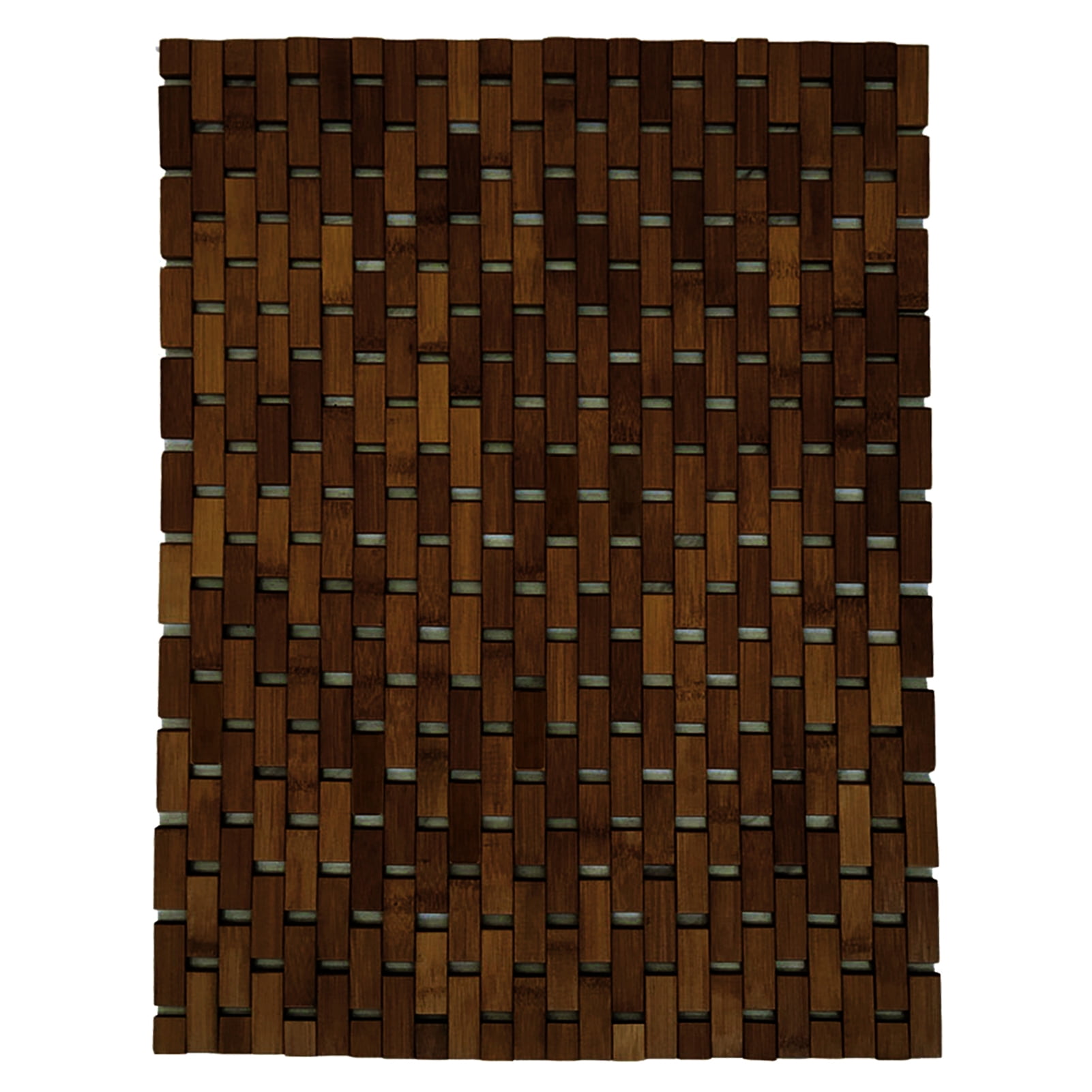 Evideco Bamboo Slats Roll Up Foldable Bath Rug; Natural Brown