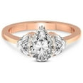 thumbnail image 3 of 2 Carat IGI Certified Pear Shape Lab Grown Diamond Engagement Ring | 14K Rose Gold | Antonia Three Stone Half Moonset Diamond Ring | FG-VS1-VS2 Quality Friendly Diamonds, 3 of 5