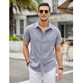 thumbnail image 3 of COOFANDY Mens Casual Dress Shirt Short Sleeve Button Up Linen Shirt Summer Clothes, 3 of 6