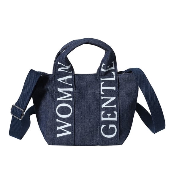 Gentlewoman® Tote Bag for Women, Canvas Crossbody Tote Bags with Magnetic buckle Casual Canvas Shoulder Bags for Work School and Travel,Dark Blue