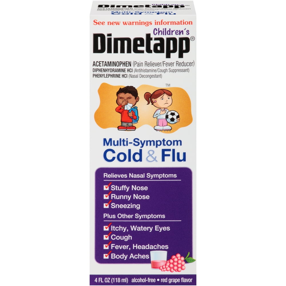 Children's Dimetapp, Cold and Flu MultiSymptom Relief Liquid, Antihistamine and Nasal