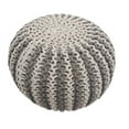 thumbnail image 2 of Home&Manor  Wool Cotton Mariscal Round Pouf, 2 of 5