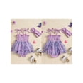 thumbnail image 3 of Aojekbee Newborn Girl Outfit, Tie-up Sleeveless Pleated Butterfly Tulle Patchwork Romper Dress with Hairband Summer Clothes, 3 of 10