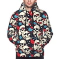 thumbnail image 2 of Bingfone rock record Skull artist Men's Drawstring Hoodie Long Sleeve Pocket Sweatshirts-3X-Large, 2 of 6