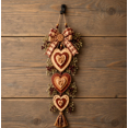 thumbnail image 7 of Decorative Heart Wall Hanging, Rustic Farmhouse‑Style Wall Ornament with Plaid Bow, Wood Beads, Artificial Berries and Bottom Tassel for Indoor Wall Decoration, 7 of 7
