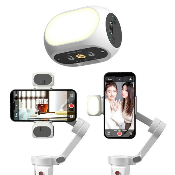 Wiher Magnetic Selfie Light, Portable Video Light with Clip and Cold Shoe Interface, 800mAh Battery, 3 Lighting Modes and 10 Levels of Brightness Adjustment for DJI Zhiyun Stabilizer