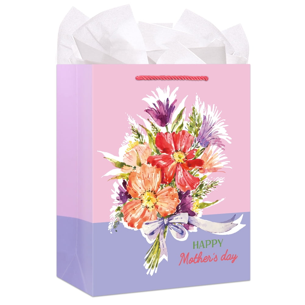 WaaHome Happy Mothers Day Gift Bag for Mom from Daughter Son, 11.5