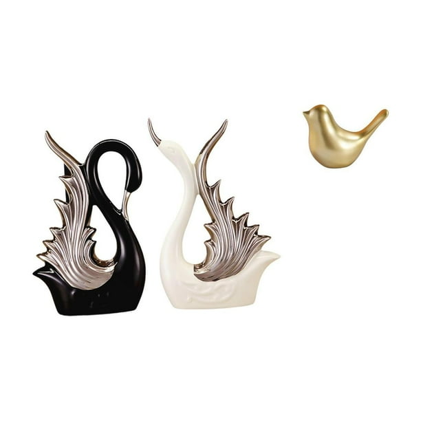 Figuras De Cisnes, Estatuas De Animales De Cerámica, Esculturas, Colección De Escritorio, Adorno, Decoración Moderna Para El Hogar, Estante, Aniversario, Chimenea, Repisa De Oficina, Sala De