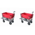 thumbnail image 1 of Mac Sports Heavy Duty Double Decker Collapsible Yard Cart Wagon, Red (2 Pack), 1 of 2