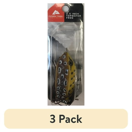 (3 pack) Ozark Trail 2.5 Topwater Frog Fishing Lure - Brown