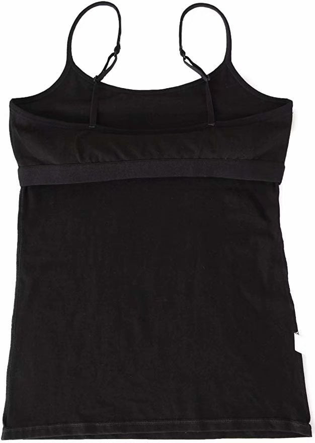Hibelle Women's Tank Top with Built-in Bra - Workout Yoga Athletic  Racerback Spaghetti Strap XXL Black