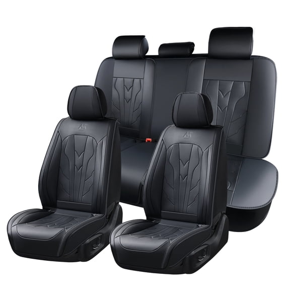 Fit for HONDA CIVIC 2012 Seat Cover, Waterproof Faux Leather 5 Seats Full Set Non-slip Suitable for All Seasons, Black Car Seat Covers, 4-Door Sedans Only, Pet Car Seat Covers