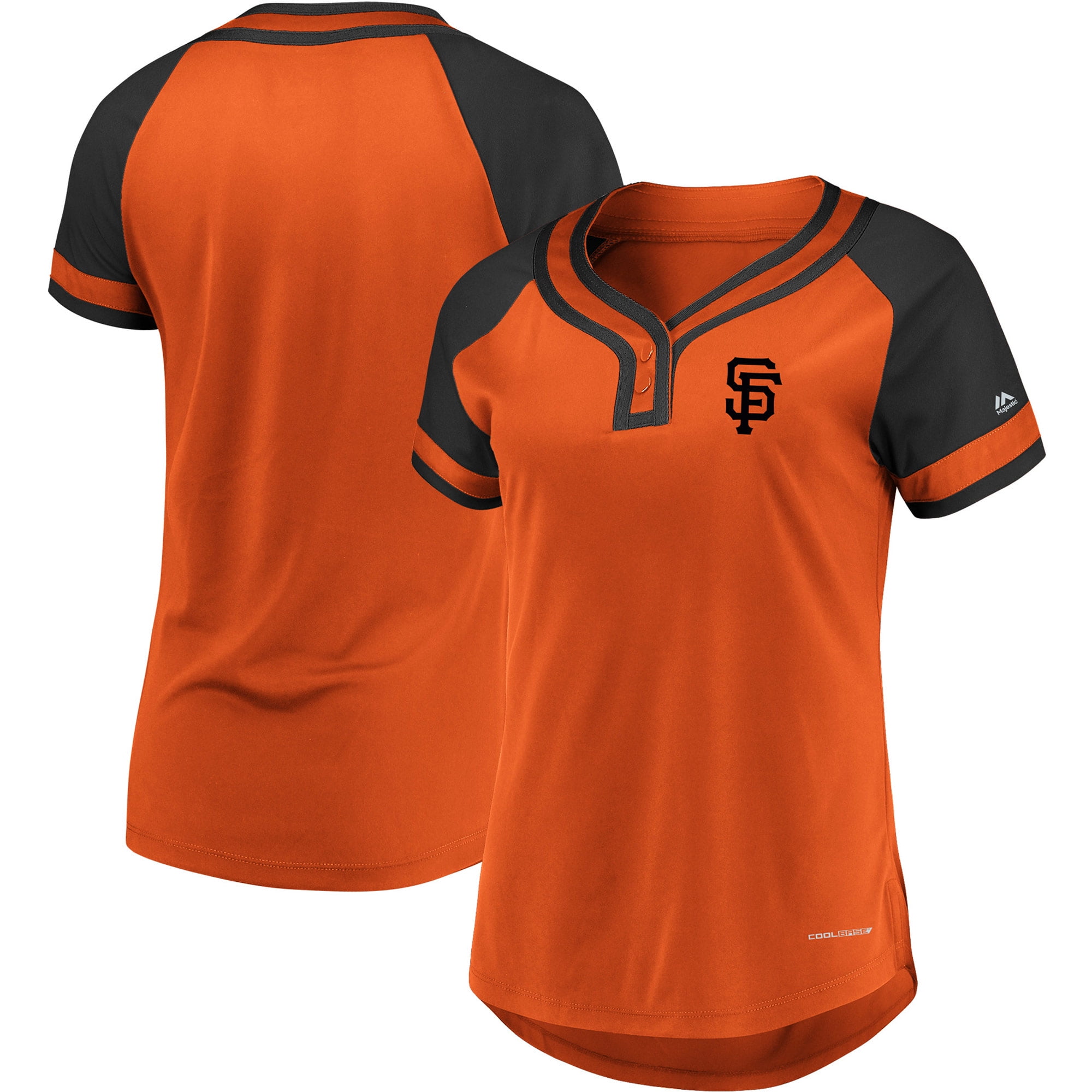 San Francisco Giants Majestic Women's Plus Size League Cool Base T-Shirt Orange Black by Profile