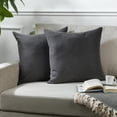 thumbnail image 1 of 3S Brother's Solid Color Cushion Cover Velvet Look Home Décor Throw Pillow Case with Invisible Zipper Set of 2 Pieces for Chair Couch Bedroom & Livingroom Décor Pillowcase - Grey 18"x18" Each, 1 of 9
