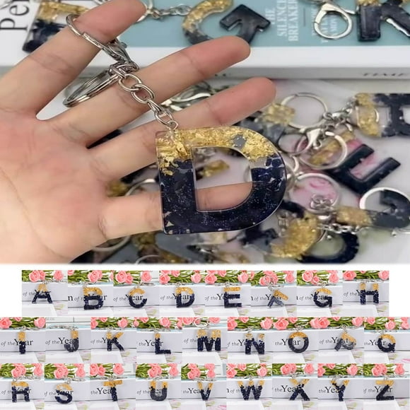 Viflosae Keychain Basket for Gift Gift Ideas Sparkling Key Chain 26 English Crystal Glue Accessories Fashionable Bag Car Pendant