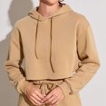 thumbnail image 4 of Oplxuo Women's Cropped Hoodies Sweatshirts Casual Basic Long Sleeve Pullover Solid Color Loose Y2K Fall Clothes, 4 of 6