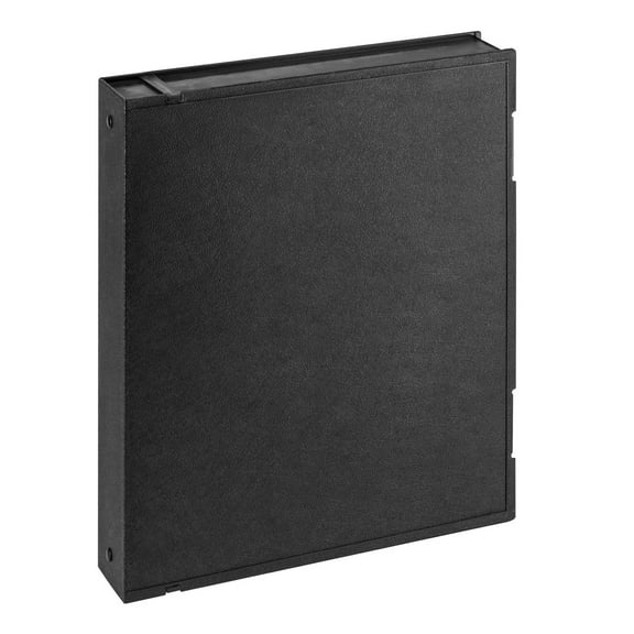 Print File Plastic Storage Binder Box with 3 'O'-Rings, 9x11", Portrait Format, Color: Black