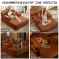 thumbnail image 6 of CARZZI LIFE 60 Inch Oversized Chaise Lounge Chair Indoor, Corduroy Boneless Chaise with Armrests & Backrest /2 Pockets /3 Pillows, Lounge Sofa Bed for Adults Living Room (Orange), 6 of 8