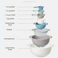 thumbnail image 4 of Tazones de plástico para mezclar: juego de 8 tazones para mezclar multicolores, nido para un fácil almacenamiento, tazas medidoras incluidas, colador, tamiz y tazón grande, 4 of 6