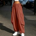 thumbnail image 6 of VBVC Women's Drawstring Baggy Harem Pants , Adjustable Hem Jogger Pants For Women , Ladies' Loose Fit Lantern Trousers with Pockets, Orange , S-2XL, 6 of 6