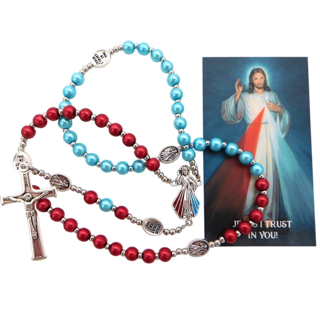 Juego de rosarios Westmon Works Divine Mercy, colorida, cuentas de vidrio