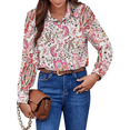 thumbnail image 3 of Fantaslook Womens Button Down Shirts Boho Floral Printed Long Sleeve Blouses Business Work Shirt Dressy Casual Loose Tops, 3 of 10