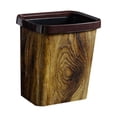 thumbnail image 4 of Bote de basura, cubo de basura Contenedor de basura decorativo Cesta de papel de estilo retro creativo Grano de madera de imitación para el hogar Sala 15L, 4 of 8