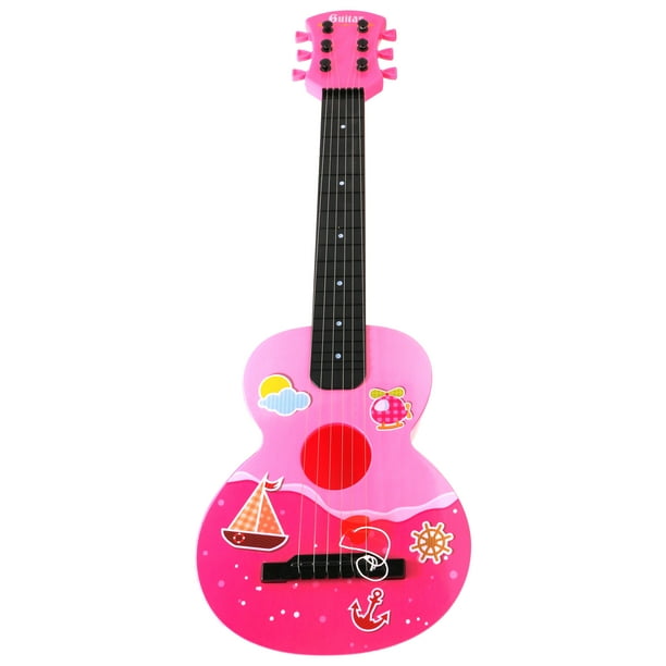 Retailery 6 String Acoustic Toy Guitar With Pick, 26 Inch, Pink