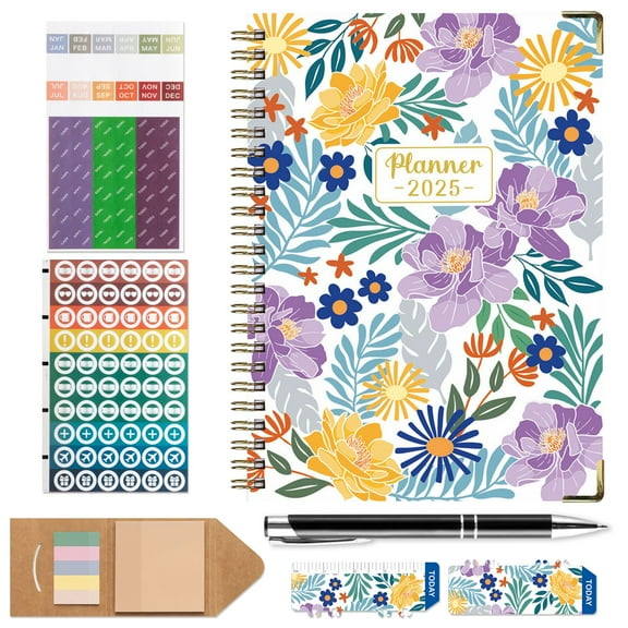 Weekly/Monthly Planner Notebook for Organization Daily Planner with Stickers