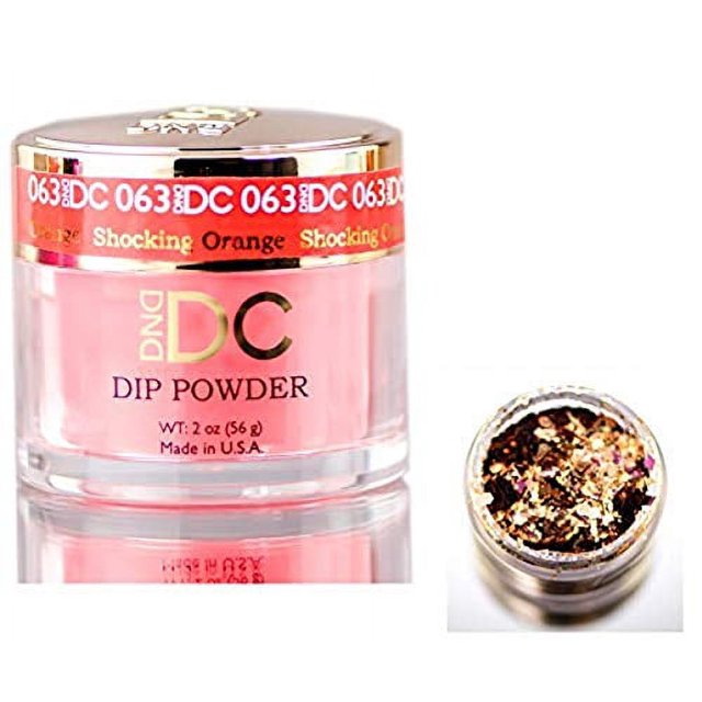 DND Polvo Dip en Rojo y Naranja para uñas 1.6oz, 45g, Dais