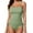 Green, variant on Eytino Womens Swimwear Ruched Drawstring One Piece Swimsuits Ribbed Tummy Control Swim Suit Tie Side Swimming Suits Blue L