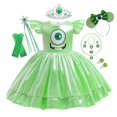 thumbnail image 1 of Disney divertido Mike Wazowski niñas princesa vestido niños Navidad carnaval cumpleaños fiesta Cosplay monstruo Universidad disfraz 4T (etiqueta 110) Gao Jinjia LED, 1 of 2
