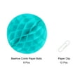 thumbnail image 3 of Uxcell Paper Pom-Poms Flower Balls 6 Inch Paper Tissue Flower Balls for Party Flower Wedding Decoration Pack of 6,Cyan, 3 of 6