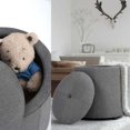 thumbnail image 2 of Topcobe Pouf de Rangement, Pouf Rond Polyvalent pour Chambre à Coucher, Pouf en Cuir, Repose-Pieds, Pouf, Gris, 2 of 7