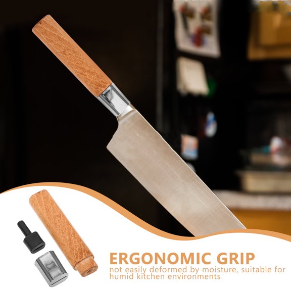 WEUVEB Cutter Handle Replacement Wood Ergonomic Grip Cooking Enthusiasts Chopping 1Pack