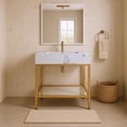 thumbnail image 2 of Meridian Furniture Marmo White Engineered Stone Bathroom Vanity, 2 of 9