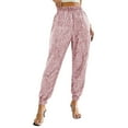 thumbnail image 5 of Fmbrln Womens Sequin Pants Elastic Waist Glitter Party Shiny Pants Fashion Elegant Vintage Solid Trousers, 5 of 9