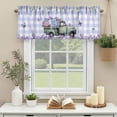 thumbnail image 3 of Lavender Truck Valances for Windows, Rod Pocket Kitchen Valance Curtains - Soft & Washable Small Window Treatment for Living Room, Bathroom, Butterfly Wisteria Flower Purple Plaid 42x12inch, 1 Panel, 3 of 9